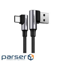Дата кабель USB 2.0 AM to USB-C 2.0m 3A 90 corner US176 black Ugreen (20857)