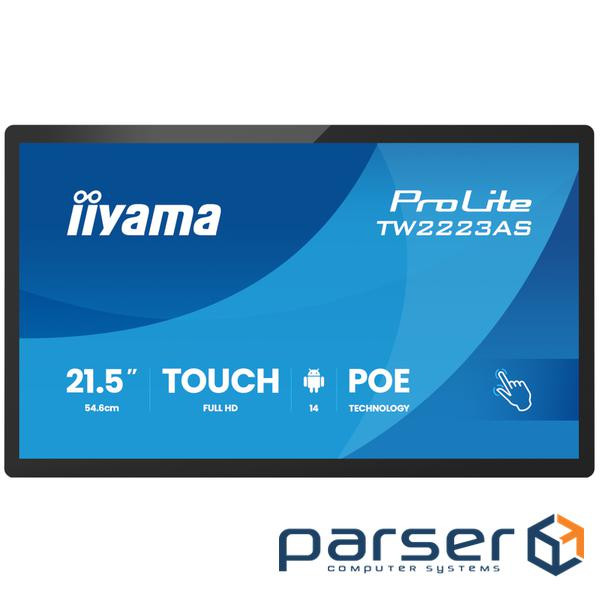 21.5" 16:9 IPS сенсорний РК монітор, 1920х1080, 45 0 кд/м2, ОС Андроід 14, 24/7, PoE, (TW2223AS-B3P