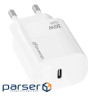 Зарядний пристрій Grand-X GaN USB-C 30W QC3.0 white (CH-390W)