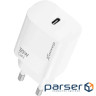 Зарядний пристрій Grand-X GaN USB-C 30W QC3.0 white (CH-390W)