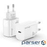 Зарядний пристрій Grand-X GaN USB-C 30W QC3.0 white (CH-390W)