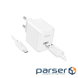 Зарядний пристрій HOCO CS11A USB + cable USB to Micro 5P white (6942007603591)