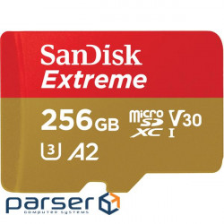 Memory card SanDisk 256 GB microSDXC UHS-I U3 V30 A2 Extreme for Mobile Gaming (SDSQXAV-256G-GN6GN)