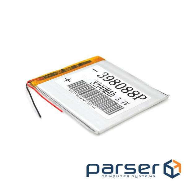 Літій-полімерний акумулятор 3.9*80*88mm (Li-ion 3.7В 3200мА&middot,год) (398088) ) (398088)