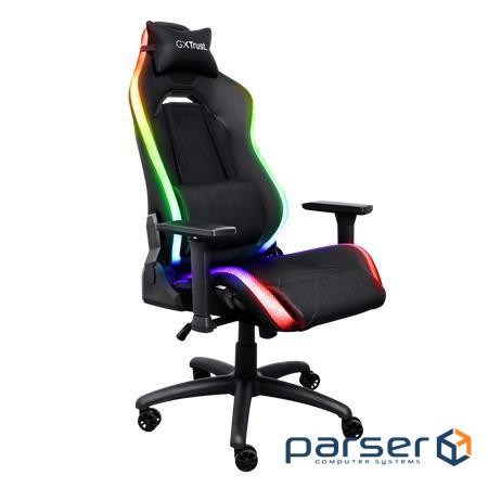 Крісло Trust GXT719 Ruya, ПУ шкіра, Foldable Armrests, RGB, чорний (25185) (25185)