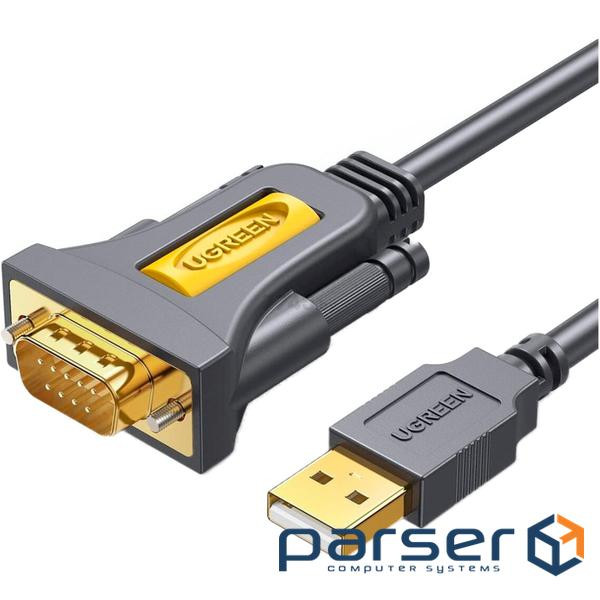 Кабель для передачі даних USB to COM M 1.5m DB9 RS-232 CR104 black Ugreen (20211)