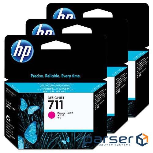 Картридж HP DJ No.711 DesignJet 120/520 3-Pack Magenta (CZ135A)