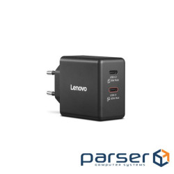 Lenovo Dual USB-C 65W GaN Charger Black - EU (40AW065BEU)