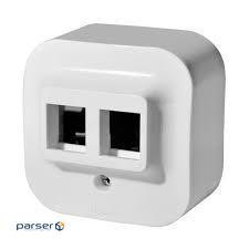 Адаптер Mosaic Legrand 1хRJ 45, 2хRJ 45 Keystone Forix (Quteo), білий (782226)