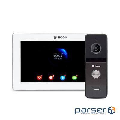 Комплект відеодомофона BCOM BD-770FHD White Kit: відеодомофон 7'' та відеопанель 
