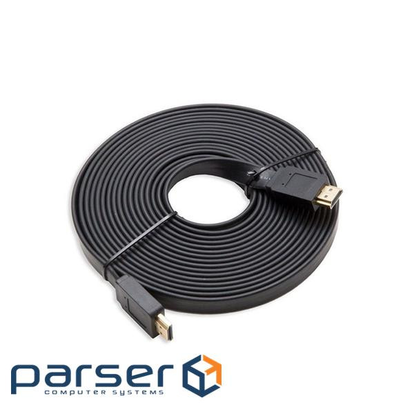 Кабель Merlion HDMI-HDMI 10m, v1.4, плоский Black, (Пакет ), Q60 (YT-HDMI(M) (YT-HDMI(M)/(M)SLIM-10m)