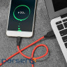 Дата кабель USB 2.0 AM to USB-C 1.0m 2A silicone X21 black+red HOCO (6957531071419)