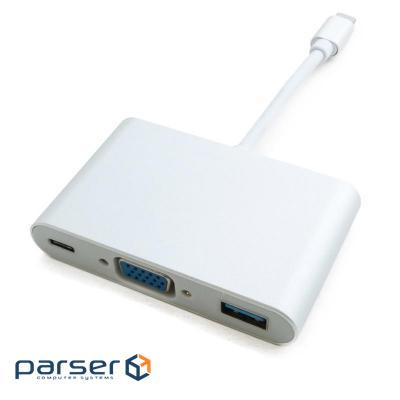 Адаптер Extradigital USB Type-C to VGA/ USB 3.0/ Type-C 0.15 м White (KBV1690)