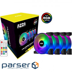 Fan kit AZZA Hurricane II Digital RGB 4-Pack (FNAZ-12DRGB2-241)