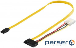 Кабель накопичувача SATA 22p-7p M/ M (+Molex),0.5m 6Gbps,різнобарвний (75.06.8175-120)