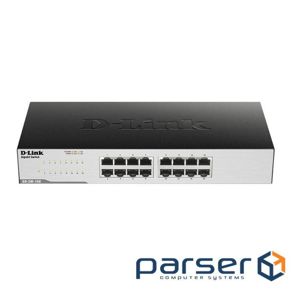 Комутатор D-Link GO-SW-16G 16xGE, Desktop, Некерований 