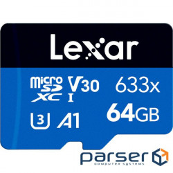 Карта памяти LEXAR microSDXC High Performance 633x 64GB UHS-I U3 V30 A1 Class 10 (LMS0633064G-BNNNG)