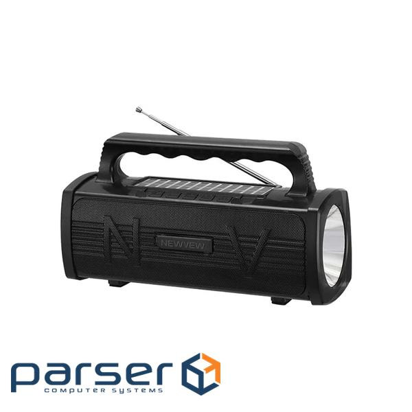 Акустична система NEWVEW NV-9010 Solar Panel/BT/USB/TF/FM Black (NWVW-NV-9010-BK)