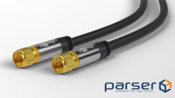 Кабель антенний-підовжувач RF:F M/M 5.0m,D=8.0mm 4xShielded (128 жил) Cu,чорний (75.07.0672-1)