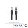 Патч-корд 5м, S/FTP cat 8 RJ-45 black Vention (IKKBJ)
