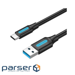 Дата кабель USB 3.0 AM to USB-C 1.5m black Vention (COZBG)