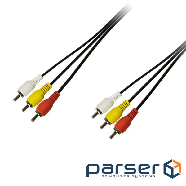 Кабель мультимедійний 3xRCA M - 3xRCA M 1.5m Piko (1283126473951)