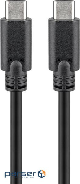 Device cable USB Type-C-3.0A M/M 1.5m, (USB3.0/3.2Gen1) D=3.8mm Gold Cu, black (75.06.6507-1)