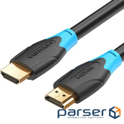 Кабель HDMI M - M, 10.0 м, V1.4, 4K/HD 60Гц, PVC type, чорний, Vention (AACBL)