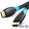 Кабель HDMI M - M, 10.0 м, V1.4, 4K/HD 60Гц, PVC type, чорний, Vention (AACBL)