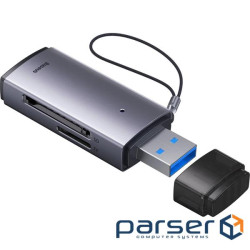 Зчитувач флеш-карт Baseus USB to SD/TF gray (WKQX060013)