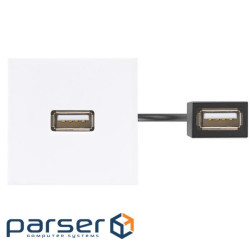 Патч-корд з USB-A 3.0 розеткою 45х45 мм та роз"ємом USB-A 3.0 "мама-мама", білий (K128D/9)