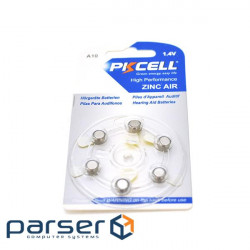 Zinc air battery PKCELL 1.4V ZA10, 6 pieces in a blister, price per blister , Q (ZA10-6B)