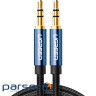 UGREEN AV112 3.5mm Male to 3.5mm Male Cable Gold Plated Metal Case with Braid 1m Blue (10685)
