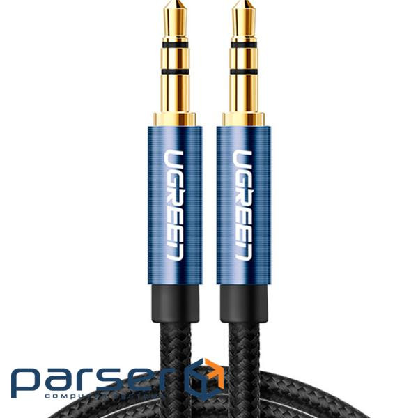 UGREEN AV112 3.5mm Male to 3.5mm Male Cable Gold Plated Metal Case with Braid 1m Blue (10685)
