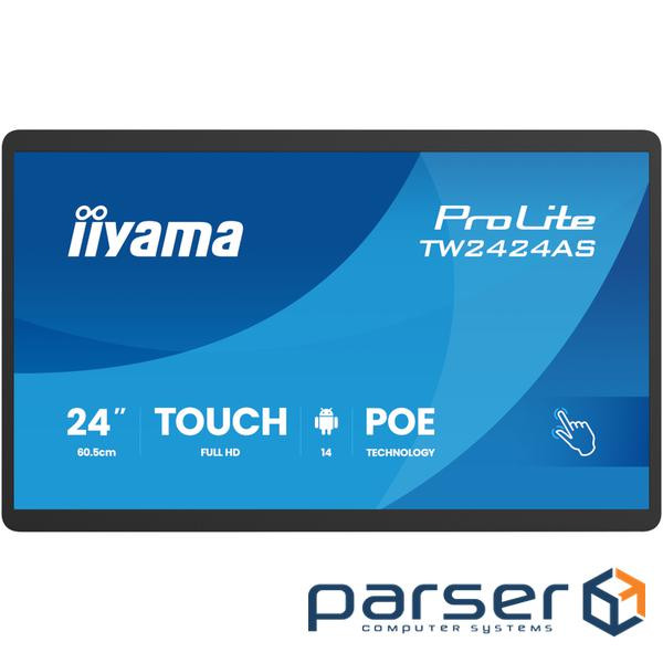 23.8" 16:9 IPS сенсорний РК монітор, 1920х1080, 45 0 кд/м2, ОС Андроід 14, 24/7, PoE, (TW2424AS-B3P