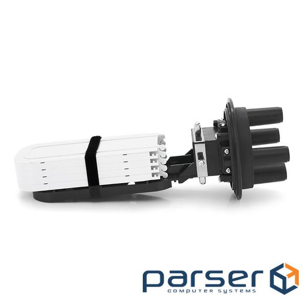 Муфта оптична Merlion ML-OP-F102H-96C, герметична, 4 введення, до 4-х касет, до 96 зварок, матеріал 