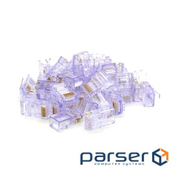 Конектор Ritar RJ-45 8P8C UTP Cat-5 (100 шт/уп) .) Q100 Transparent purple (RJ45ML-TPR)