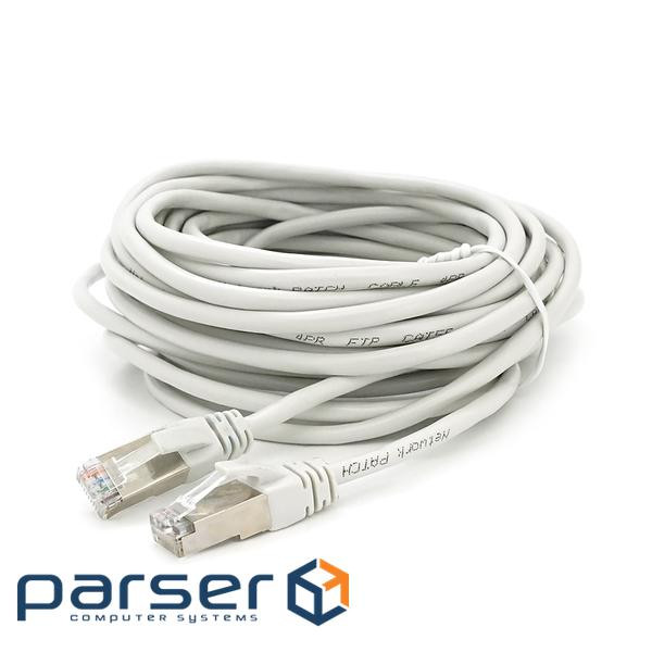 Патч-корд литий MERLION, FTP, RJ45, Cat.5e, 10m, сірий, CU, Q200 (PCM-CU-5E / 10G)