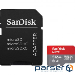 microSDXC (UHS-1) SanDisk Ultra 512Gb class 10 A1 (150Mb/s) (adapter SD) (SDSQUAC-512G-GN6MA)