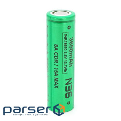 Акумулятор 18650 Li-Ion Vapcell INR18650 N36, 3650mah, 15A, 4.2 / 3.6 / 2.5V