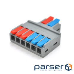 Клемна колодка з натискними затискачами 2х6-проводу LT-626 для розподільчих коробок, 45 (LT-626 / 5)