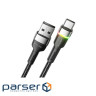 Дата кабель USB 2.0 AM to USB-C 1.0m 3A LED black Essager (EXCT-XCD01)