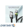 Дата кабель USB 2.0 AM to USB-C 1.0m 3A LED black Essager (EXCT-XCD01)