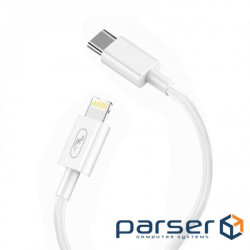 Кабель SkyDolphin S57L USB Type-C - Lightning (M/M), PD 18 W, 1 м , White (USB-000545)