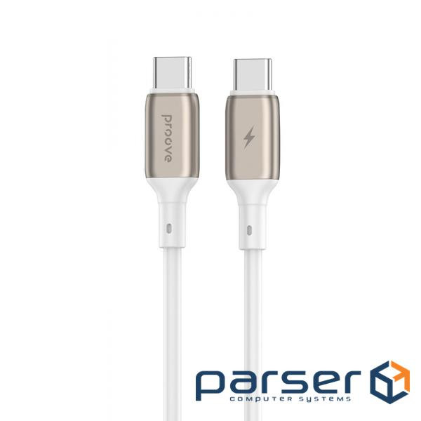 Кабель Proove Flex Metal Type-C to Type-C 60w (1m) white (CCFM60002202)