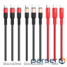 Дата кабель USB 2.0 AM to Lightning + Micro 5P + USB-C 1.0m Xpress one X26 black+red HOCO (6957531080282)