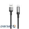 Дата кабель USB 2.0 AM to USB-C 1.0m 6A braided wire black ColorWay (CW-CBUC096-BK)
