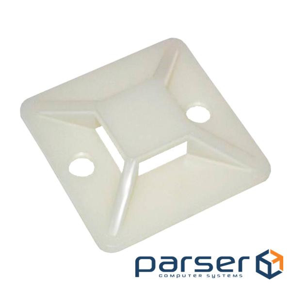 Майданчик самоклеючий під хомут 25х25 мм (100 шт ) White (19691)