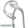 Магнітний кабель живлення та синхронізації Verbatim 60 Вт /USB-C-USB-C /120 см-сірий (31850)