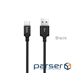 Кабель HOCO X14 USB to Type-C 2A, 2m, nylon, aluminum connectors, Black (6957531062929)